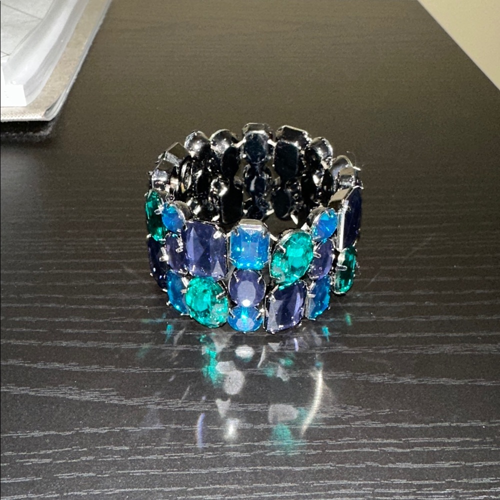 Elegant Blue and Green Gemstone Bracelet